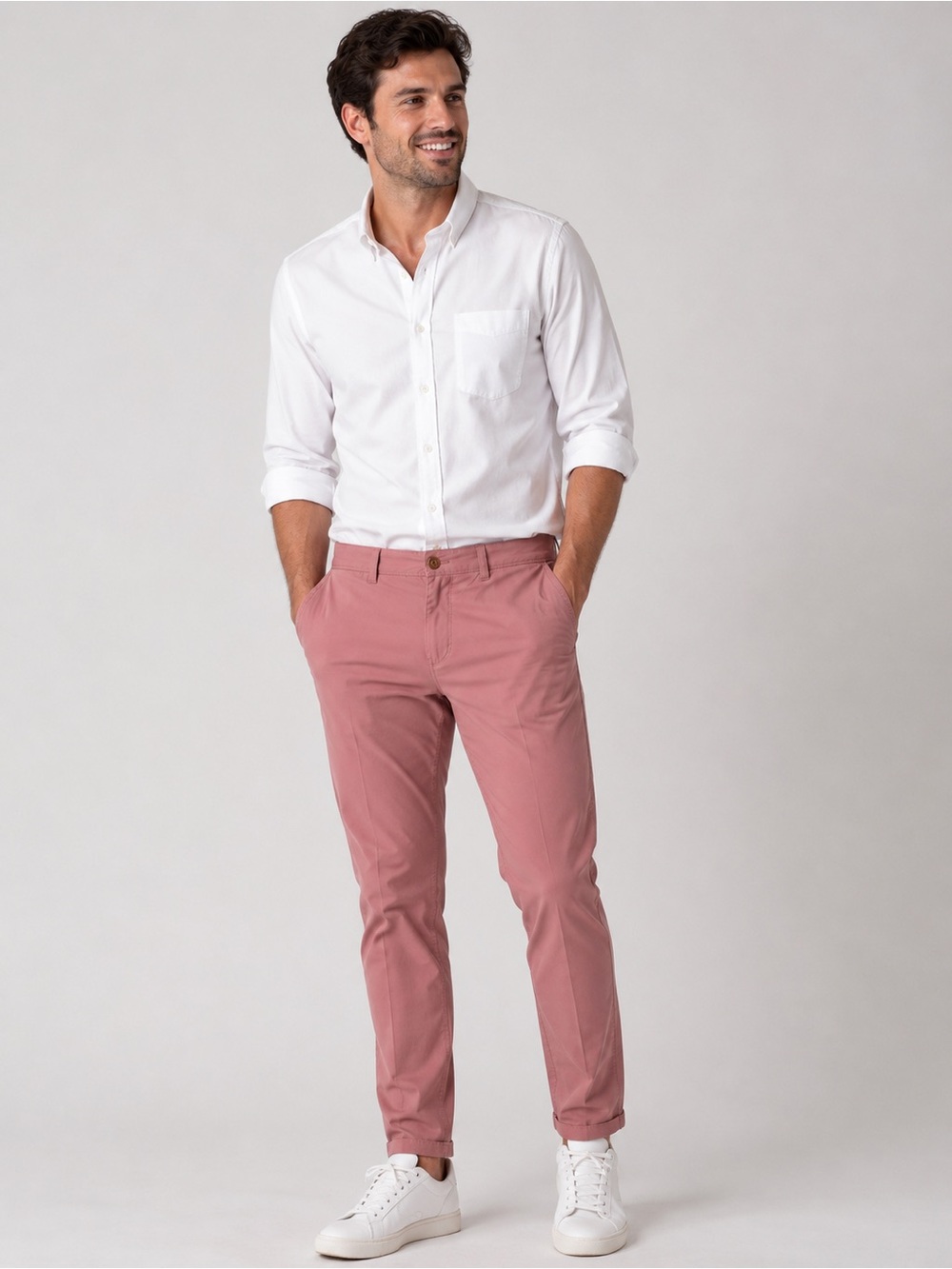Tailor Vintage Men’s Pink Slim Fit Performance Chino Pants 38x32